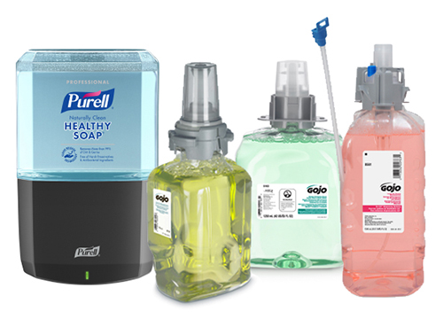 GOJO Soap refill dispensers are available in the Bunzl Online Store